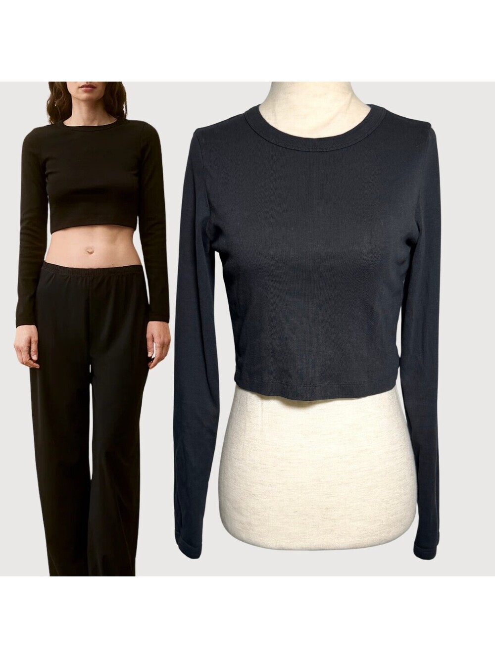 FLORE FLORE Max Organic Cotton Long Sleeve Crop Top M